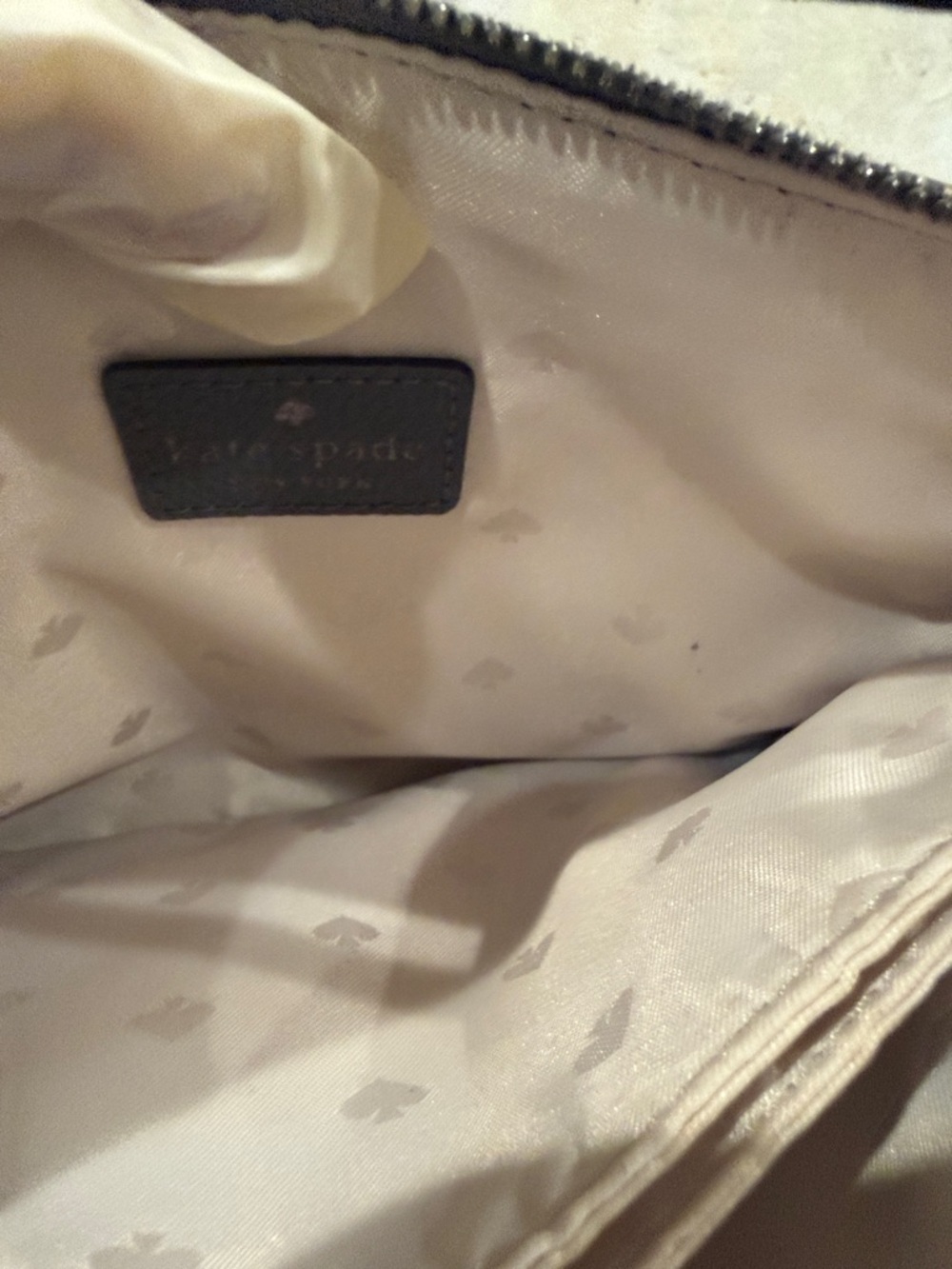 Kate Spade Grey Crossbody Mulberry Street Madelyne Grey Leather Bag EUC - Picture 7 of 9